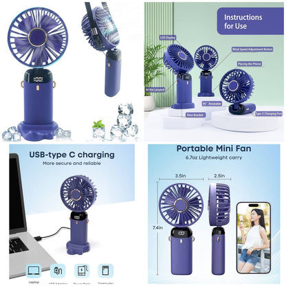 Portable Mini Fan - Digital Display